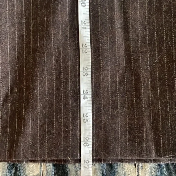 VINTAGE 70’s Union made brown pinstriped wool skirt size S - Picture 10 of 13